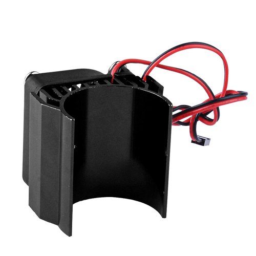 HobbyPark Aluminum Heat Sink with 5V Cooling Fan fit 540 550 3650 Size Brushless Engine Motor Heatsink for 1/10 RC Car Truck Buggy Crawler (Black)