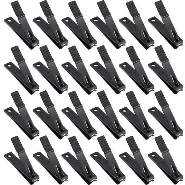 Nail Clippers Set,24 Pack Stainless Steel Nail Clippers Bulk,Black Nail Cutter,Ultra Sharp Sturdy Fingernail Clippers and Toenail Clippers for Women Men(24 Pcs-Black)