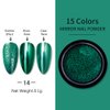 Green Chrome Nail Powder Mirror Effect Metallic Dust Holographic Glitter Glazed Manicure Decoration Reflective Pigment for DIY Gel Polish Nail Art, Resin Craft, Gifts
