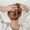 6 Pcs Metal U Shaped Hairpins Simple Hair Sticks Vintage French Hair Pin Chignon Hair Grips Clips 2 Prong Bun Hair Accessories for Women Girls