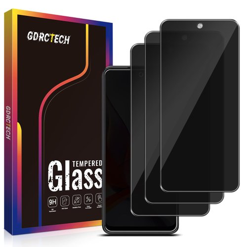 GDRCTech [3-Pack Privacy Screen Protector for Motorola Moto G 5G 2025 Tempered Glass, Bubble Free, Easy to Install, 9H Hardness