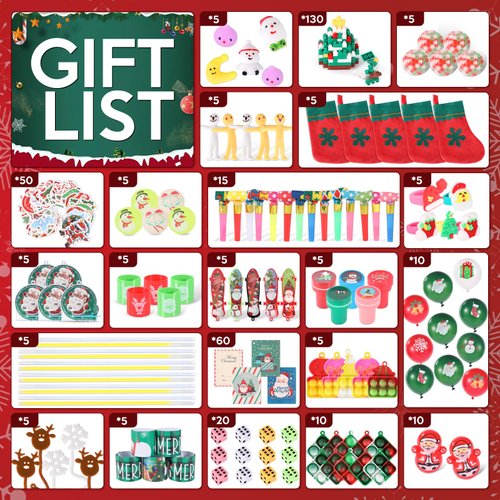 KENWQZI 380 pcs Christmas Party Favors, Christmas Toys Bulk for Kids,Goodie Bag Stuffers, Christmas Pinata Stuffers,School Classroom Prizes,Treasure Box Toys, Carnival Prizes