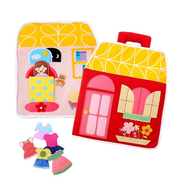 LOVELNE Quiet Book, Busy Book, Carry Home,Dollhouse Bag, Educational Toy, Toddler Activity Book, Toy Book
