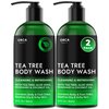 Tea Tree Body Wash Men, Tea Tree Body Wash for Women - Tea Tree Oil Body Wash for Ringworm - Tea Tree Oil Foot Body Wash - Tea Tree Wash, Tea Tree Oil Shower Gel, Tea Tree Oil Wash - (2 x 12oz)