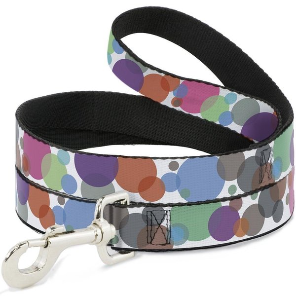 Buckle Down "Pastel Multi Color Dots Dog Leashes (Wide Ribbon Width (1.5"), 4 Foot Matching Leash)