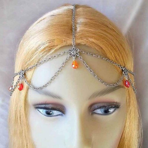 Ursumy Boho Tassel Head Chain Gold Crystal Pendant Hair Chain Gypsy Festival Headband Halloween Headpiece Wedding Festival Hair Accessories for Women
