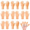 ZAKVOOR 16 Pcs Tiny Finger Hands Mini Realistic Little Small Hands Puppets for Show Gag Performance Party Favors, 8 Left & 8 Right