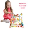 SHIERDU Wooden Toys with Animals Graphics Bead Maze Game Educational Abacus Beads Circle Toys Colorful Roller Coaster Game Gift for Toddlers Kids Children Girls Boys