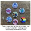 Plain white pinback button for DIY crafts - GLOSSY, standard sizing (2.25 inches) - single button
