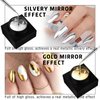 HOSAILY 2x8ml Metallic Painting Gel Kit, Mirror Silver Gold Gel Nail Polish, Super Glossy Shine 3D Metal Painted Gel, Mirror Chrome Effect Nail Art Soak Off UV/LED DIY Nail Manicure Drawing Decoration