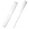 Tyqour 2Pcs Metal Comb Rat Tail Comb Stainless Steel Hair Combs Teasing Pintail Comb Flat Ironing Comb for Hair Women Hair Styling Cutting Comb for Women Men Barber Supplies