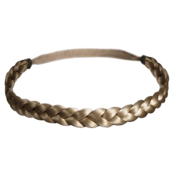 Mia Jumbo Braidie, Beautiful Classic Headband Made of Synthetic Wig Hair, Blonde, Elastic Rubber Band, for Women + Girls 1pc