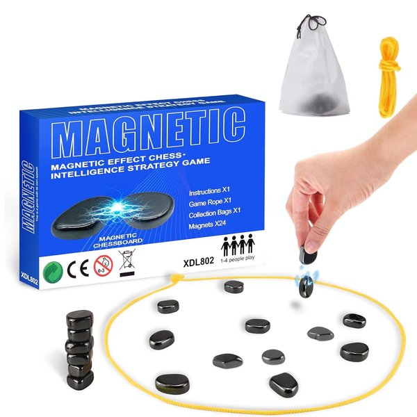 Magnetic Chess Game, Magnetic Chess Game with Stones,Magnetic Chess Game, Fun Table Top Magnet Game, Magnet Board Game, Family Party Games,Magnet Board Game, Family Party Games