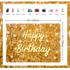 Gold Flash Square Wall Backdrop for Photography Golden Happy Birthday Glitter Sequin Shimmer Background Sweet 16 Girls Woman 20th 30th 40th Birthday Party Decorations Banner (Gold, 8X6FT(94X70inch))