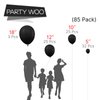 PartyWoo Black Balloons, 85 pcs Matte Black Balloons Different Sizes Pack of 18 Inch 12 Inch 10 Inch 5 Inch Black Balloons for Balloon Garland Balloon Arch as Birthday Party Decorations, Black-Y18