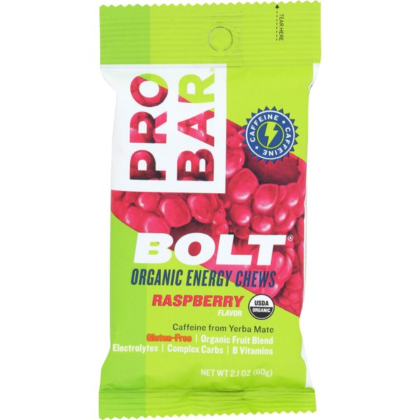 Probar Bolt Organic Energy Chews, Raspberry, 2.1 oz