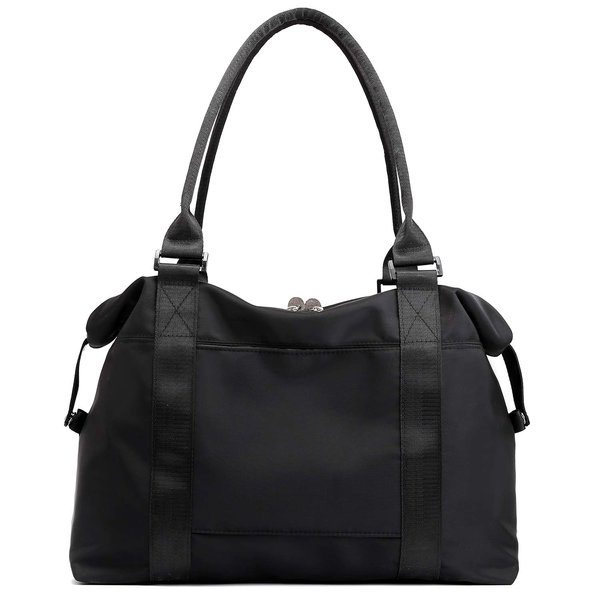 forestfish Duffle Tote Bag Weekender Bags For Women Travel With Trolley Sleeve, Black