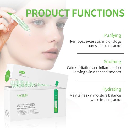 Gentle Acne Treatment for Face – Acid-Free Spot Facial Serum with Niacinamide & Witch Hazel, Soothes Redness & Controls Breakouts – for Sensitive, Oily & Acne-Prone Skin – 30 Ampoules (1.2 ml Each)