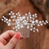 Bmirth Wedding Hair Comb Pearl Bride Headpieces Rhinestone Bridal Side Hair Accessories Hair Jewelry (Pearl hair comb)