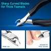 Toenail Clippers for Thick Nails: Professional Ingrown Nail Clippers for Seniors Pedicure Toe Nail Cutter with Stainless Steel Sharp Curved Blade for Men