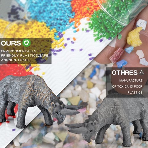 BRETOYIN Mini Prehistoric Mammals Animals Toys Set 12PCS Animal Figures Wildlife Figurines Woolly Mammoth Saber-Toothed Tiger Model Dire Wolf Figure Kids Birthday Gift