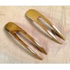 (2) Teak Wood Two Prong Curved 4.5 Inch Hair Stick Pick Pic Pin Fork