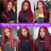 Dixtefo 99j Burgundy Lace Front Wigs Human Hair 13x6 HD Glueless Straight Lace Frontal Wigs 99J 220% Density Brazilian Virgin Human Hair Wigs for Women Pre Plucked with Baby Hair 26Inch