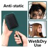 4 Pcs Hair Brush Set,Anti Static Massage Oval Comb,Detangling Brush Round Hair Brush Vent Hair Brush,Flexible Soft Pin Bristles for Long Thick Curly Wavy Dry Damaged Hair