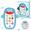 Baby Shark Cell Phone Toy Removable Teether Case, Light, Music & Adjustable Volume Kids Play & Learn Fake Phone Infant Toddler, Preschool Holiday Birthday Present for Girl Boy 0-6, 6-18 Months (Blue)