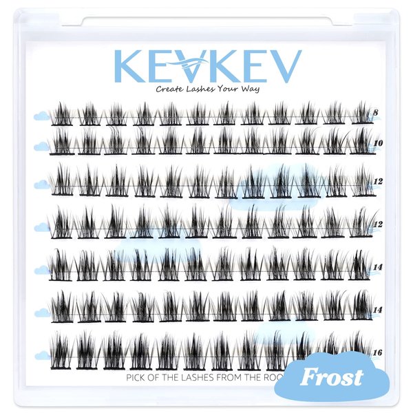 Lash Clusters 84 Pcs Cluster Lashes Eyelash Clusters DIY Cluster Eyelash Extensions Individual Lashes Thin Band & Soft (Frost,D-8-16mix)