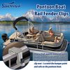 Boat Bumper Clips, Pontoon Boat Fender Clips for Docking, Pontoon Boat Square Rail Fender Hangers/Adjusters/Clips Work with Pontoon Bumpers for Docking, 4 Pack