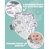 Cheeky Chompers 2-in-1 Baby Dribble Bib With Soft Silicone Teether, Reversible Bandana Style, Innovative Dimple Design Soothes Gums, 3-Layer Absorbency (Panda Pals Neckerchew)