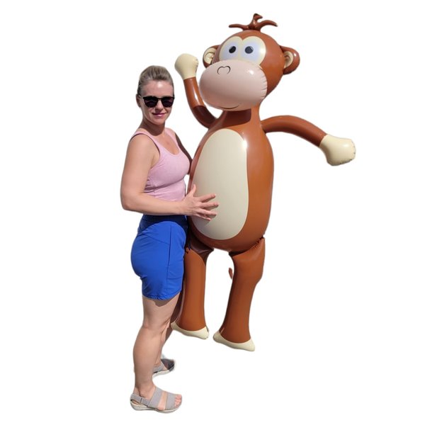 Huge 65" (Over 5 Feet) Tall Inflatable Monkey (Vinyl) Fun Jungle Animal Safari Africa Tropical Birthday Party Decoration! (3 Pack)