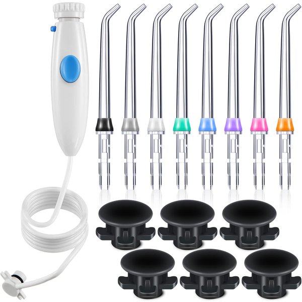 Tondiamo Water flosser Part Replacement Hose Dental Irrigator Handle Replacement Oral Irrigator Hygiene Accessories Compatible with Waterpik Flosser Replacement Tip Reservoir Tank Valve Rubber Gasket