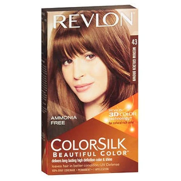 Revlon ColorSilk Hair Color [43] Medium Golden Brown 1 ea (Pack of 2)