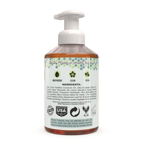 Beessential All Natural Foaming Hand Soap, Spearmint Lime Essential Oils, Made with Moisturizing Aloe & Honey - Made in the USA, 16 oz