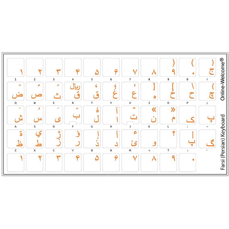 Online-Welcome FARSI (Persian) Keyboard Stickers Transparent Background ...