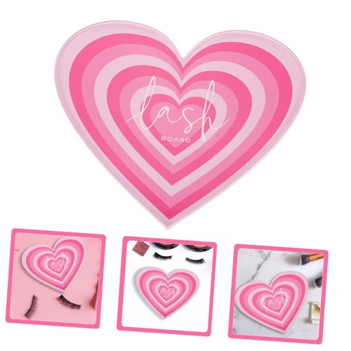 Beatifufu Heart-Shaped Eyelash Plate Eyelash Platform for Lash Extension Eyelash Extension Platforms Eyelash Display Stand Cosmetic Tray Lash Tile Tool Table Acrylic Dedicated