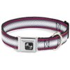 Buckle-Down Fish Tail Fuchsia/Black/White Dog Collar Bone, Wide Medium/16-23"