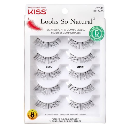 Kiss Looks So Natural Lashes Sultry 5-Pairs (Pack of 6)