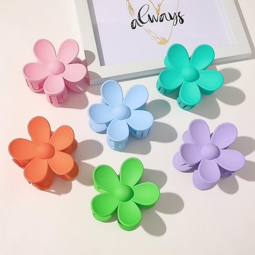 Purple Hair Claw Clips Flower Shaped Plastic Jaw Clips Anti-scratch Smell-less Useful Hold Tightly Purple Clips and Barrettes Hair Clips Hair Accessories