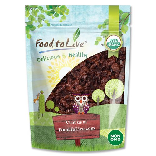 Organic Sultana Raisins, 12 Ounces – Non-GMO, Unsweetened, Unsulfured, Lightly Coated with Organic Sunflower Oil, Vegan, Paleo Friendly, Bulk. No Sugar Added. Vitis Vinifera Linne