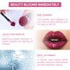 LOKFAR 4 Colors Glitter Lip Kit, Shiny Diamond and Metallic Lip Glitter Makeup Lipstick Lip Gloss Glitter Lipstick, Waterproof & Long Lasting Lip makeup Powder Set for Lips Nails Art(Set A Warm Color)