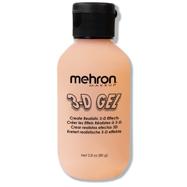 Mehron Makeup 3-D Gel | Gelatin Special Effects Makeup | Halloween FX Makeup & Scarring Gel | Fake Skin for Stage, Screen, Theater, Cosplay, and Halloween (2 oz) (Fleshtone)