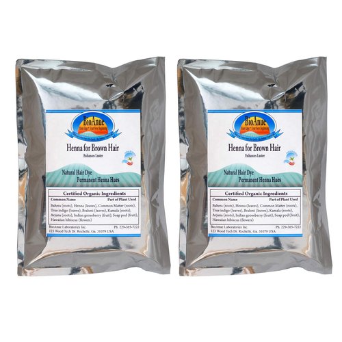 Organic Henna Hair Dye for Brown Hair. 2 Bags. Beautiful Hair Naturally.