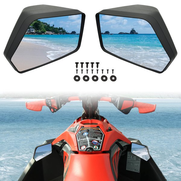 SAUTVS Side Rear View Mirrors for Sea-Doo Spark, High-Definition Convex Side Mirrors for all Sea-Doo Spark models Accessories Replace OEM 295100748 (2PCS)