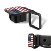 leediga 1 PC Car Trailer Hitch Cover, 3.1" x 3" TPU American Flag Plug Trailer Protector Decorative Dustproof Base Cover, 2" Square Mouth Receiver Tube Fitting, Compatible with Most Car Models (Red)