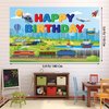 KimaruLZ Transportation Birthday Party Supplies, 185 Pcs Transportation Train Car Themed Party Decorations for Boys Girls - Backdrop, Toppers, Balloons, Cupcakes Wrappers, Hanging Swirls, Stickers