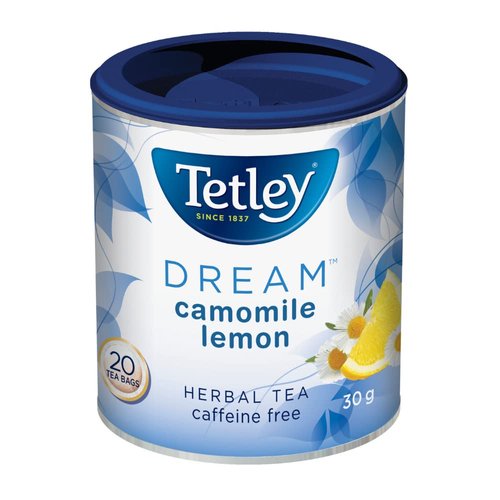 Tetley Tea Dream (Camomile Lemon) Herbal Tea, 20-Count Round Bags {Imported from Canada}