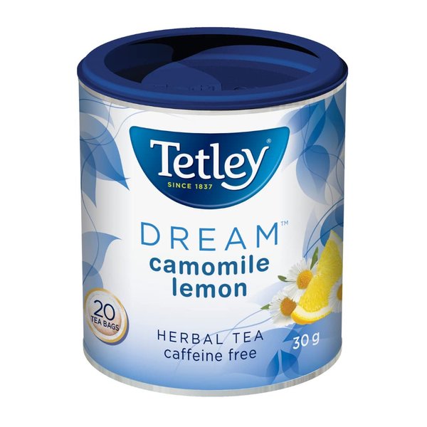 Tetley Tea Dream (Camomile Lemon) Herbal Tea, 20-Count Round Bags {Imported from Canada}